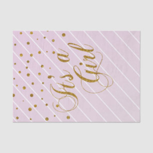 Sweet Baby Girl Pink und Gold Confetti Seidenpapier