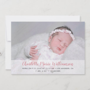 Sweet Baby Girl Script Birth Ankündigung