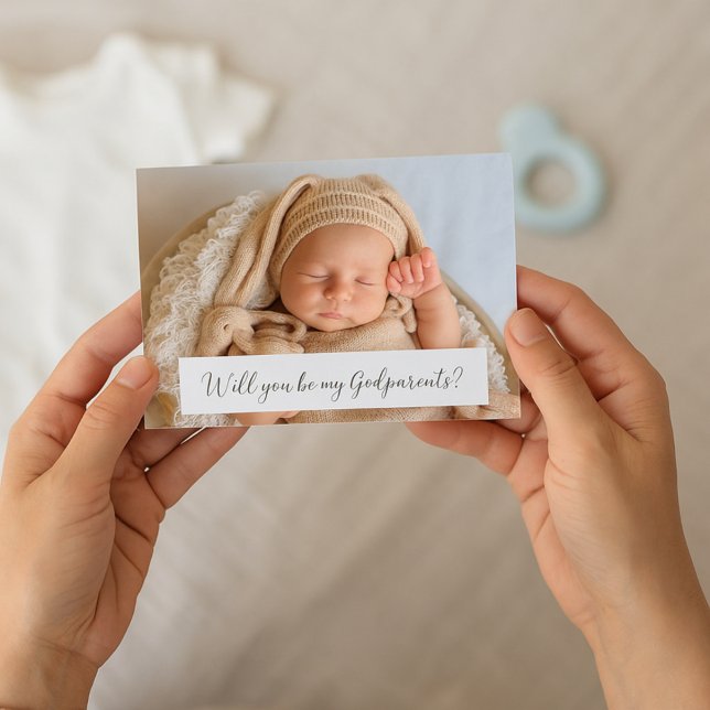 Sweet Baby Godparent Vorschlag Foto Einladung (Von Creator hochgeladen)