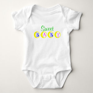 Sweet Baby Green Yellow Blue Pink Strampler
