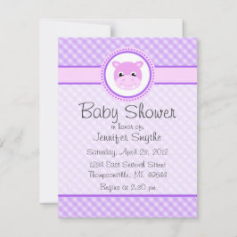Sweet Baby Hippo Lila Baby Dusche Einladungen