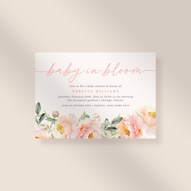 Sweet Baby in Bloom Pink Blume Girl Baby Dusche Einladung (Von Creator hochgeladen)