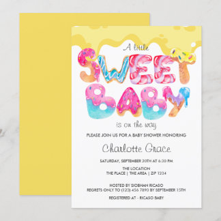 Sweet Baby ist unterwegs (unisex gelb) Einladung