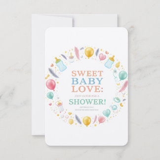 Sweet Baby Liebe: Die längliche Babydusche Einladung