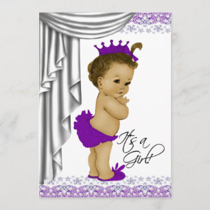 Sweet Baby Lila und Gray Baby Dusche Einladung