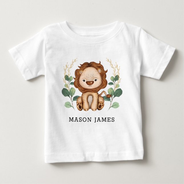 Sweet Baby Lion Jungle Safari Animal Boy Wild One Baby T-shirt (Vorderseite)