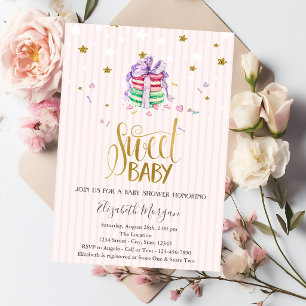 Sweet Baby Macarons Stars Baby Dusche Einladung