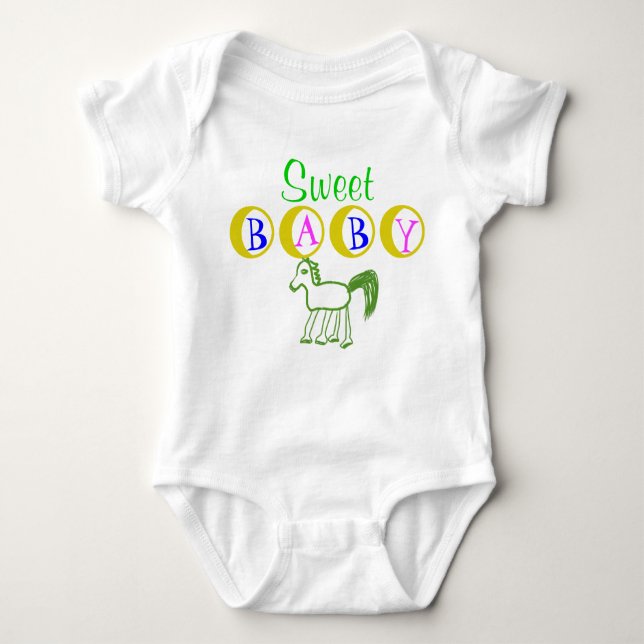 Sweet Baby mit Horse Säugling Shirt (Vorderseite)