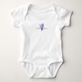 Sweet Baby NAME Lila Watercolor Herz Liebe Baby Strampler