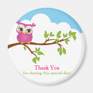 Sweet Baby Owl Girl Danke Magnet