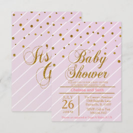 Sweet Baby Pink & Gold Confetti | Babydusche Einladung
