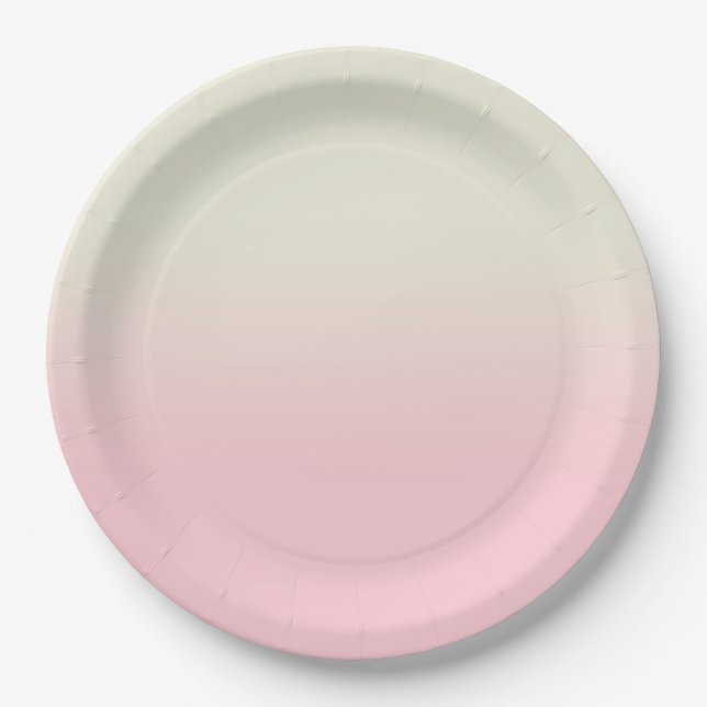 Sweet Baby Pink & Ivory Gradient Ombre Pappteller (Vorderseite)