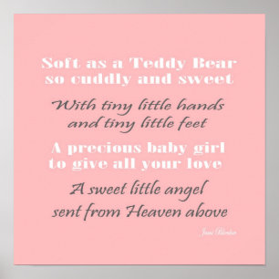 Sweet Baby pink Kinderzimmer Wand Babydekor Poster