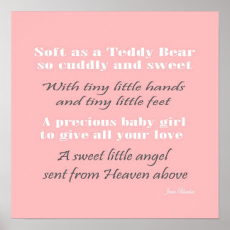 Sweet Baby pink Kinderzimmer Wand Babydekor Poster