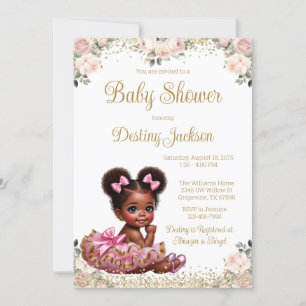 Sweet Baby Pink Tutu Rose Pink Gold Baby Dusche Einladung
