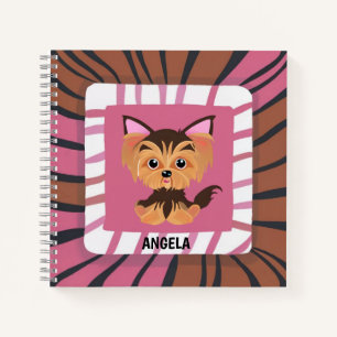 Sweet Baby Pink und Brown Yorkie Notizbuch