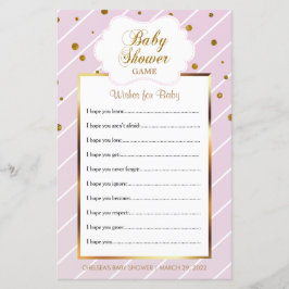 Sweet Baby Pink und Gold Baby Dusche - Wünsche