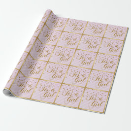 Sweet Baby Pink und Gold Confetti Geschenkpapier