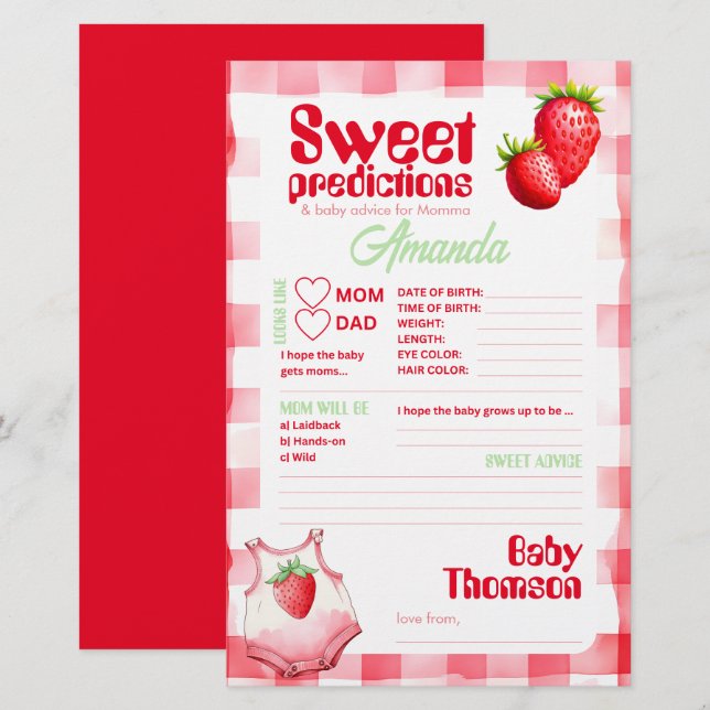 Sweet Baby Predictions und Strawberry Advice Game (Vorne/Hinten)