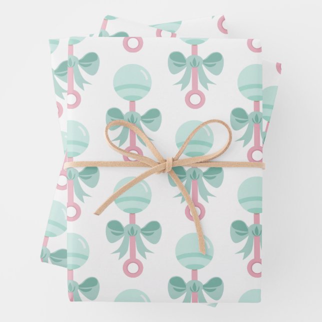 Sweet Baby Rattle Gift Wrap Geschenkpapier Set (Beispiel)
