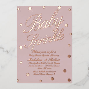 Sweet Baby Shower Sprinkle Gold Punkte gepresst Folieneinladung