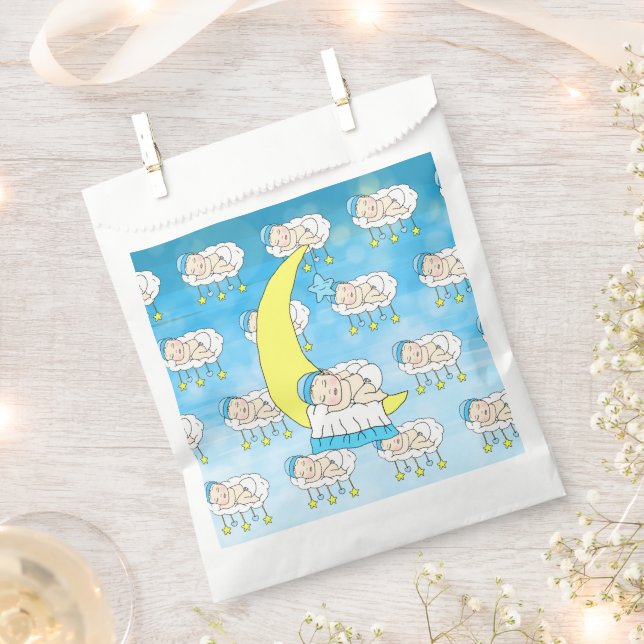 Sweet Baby Sleeping on Moon Baby Dusche Geschenktütchen (Ausgeschnitten)