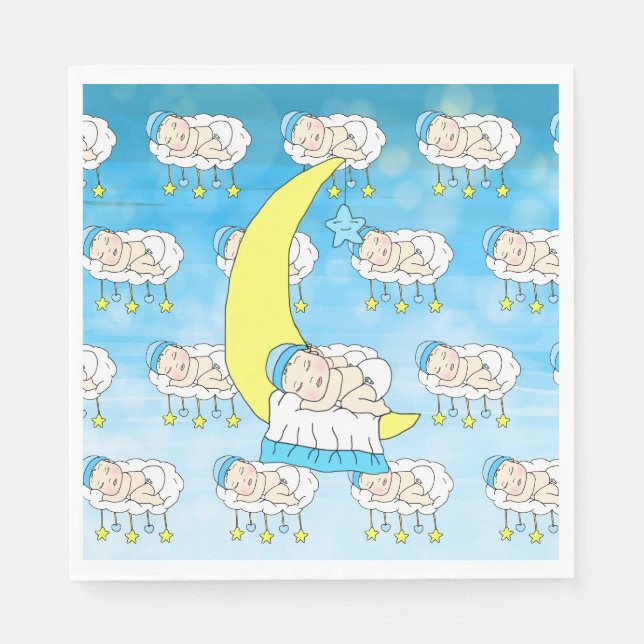Sweet Baby Sleeping on Moon Baby Dusche Serviette (Vorderseite)