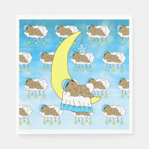 Sweet Baby Sleeping on Moon Ethnic Serviette