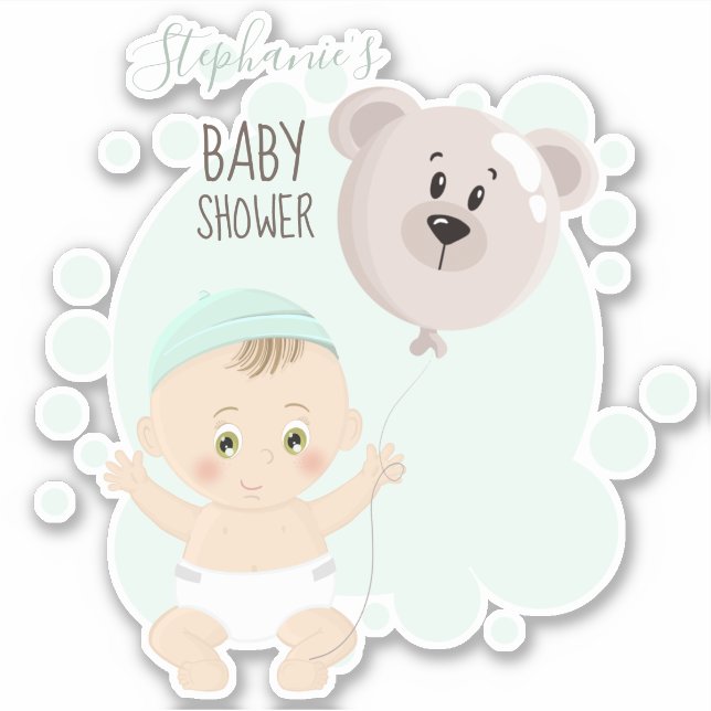 Sweet Baby und Bärenballon Aufkleber (Vorderseite)