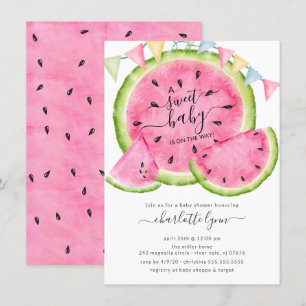 Sweet Baby Watermelon Baby shower invitation