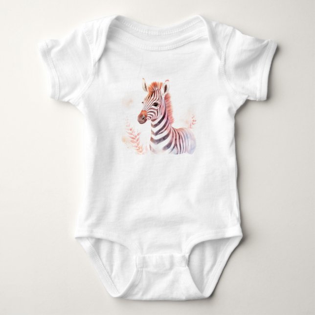 Sweet Baby Zebra Head, Safari Tiere, Zootiere Baby Strampler (Vorderseite)