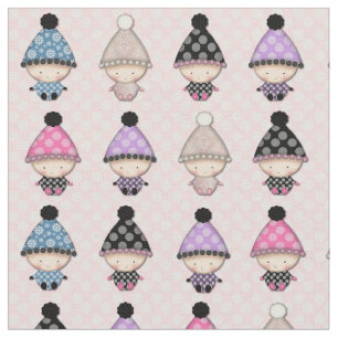 Sweet Babys auf Pink Polka Dot Pattern Stoff