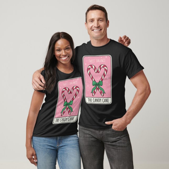 Sweet Balance Candy Cane Heart Christmas T-Shirt (Unisex)