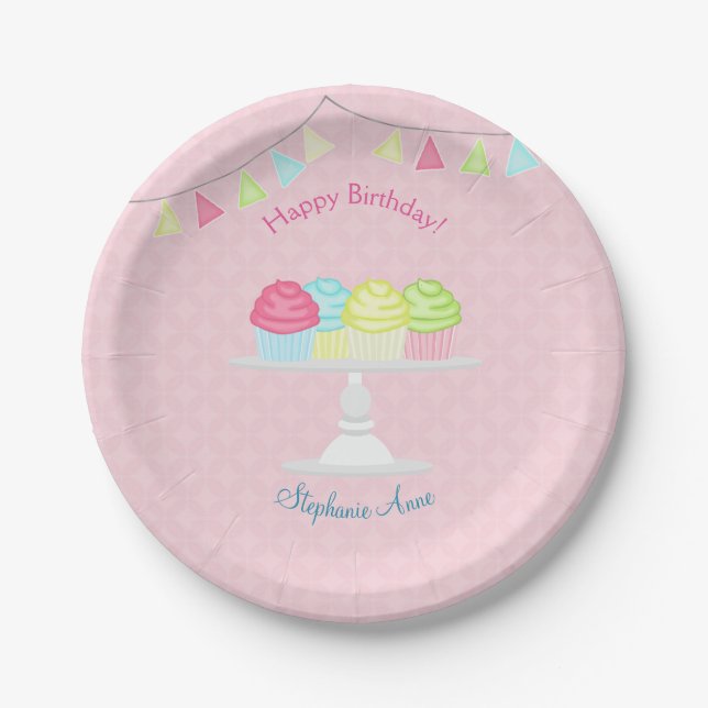 Sweet Ballerina Cupcake Celebration Pappteller (Vorderseite)
