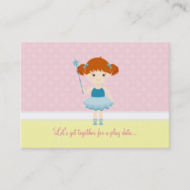 Sweet Ballerina Cupcake Celebration Telefonnummerkarte (Vorderseite)