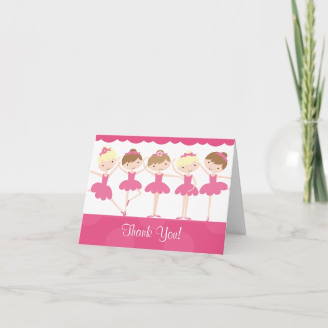 Sweet Ballerina Danse Anniversaire Merci Note (Devant)