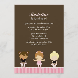 Sweet Ballet Dancers Girls Geburtstagsparty Einladung