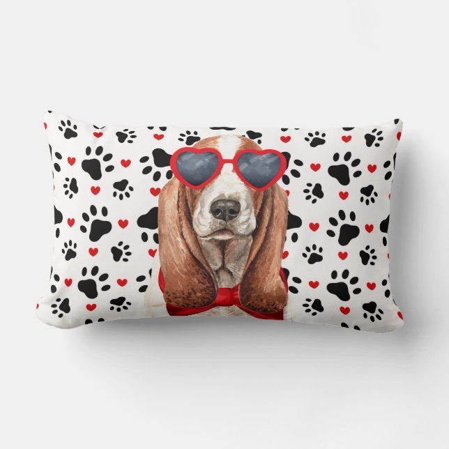 Sweet Basset Hound Liebe für Hunde Liebhaber Lendenkissen (Vorderseite)