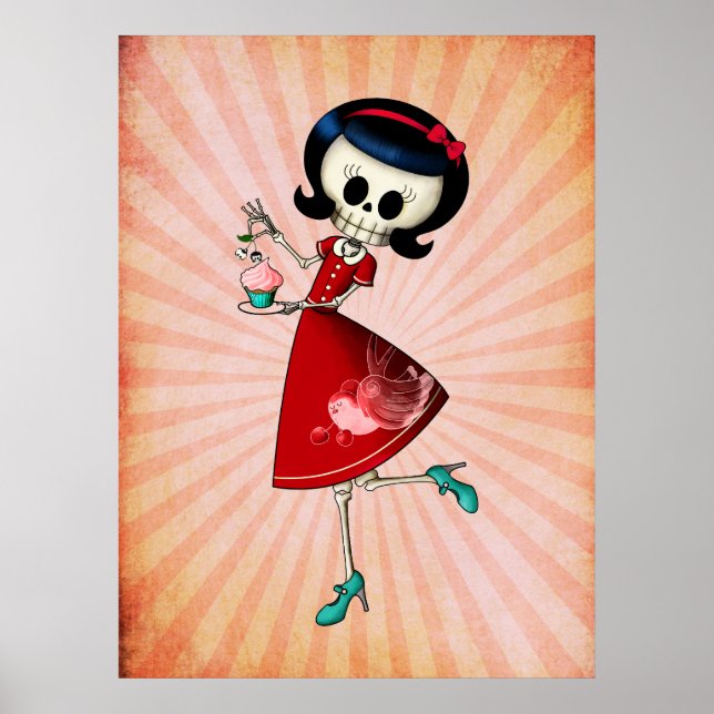 Sweet & Beängstigend Skeleton Girl Poster (Vorne)