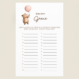 Sweet Bear Baby Shower Game Guessing Activity Flyer