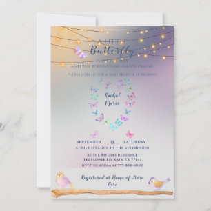 Sweet Beautiful Butterfly Herz Babydusche Einladung