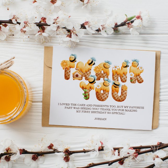 Sweet Bee Birthday Dankeskarte (Von Creator hochgeladen)