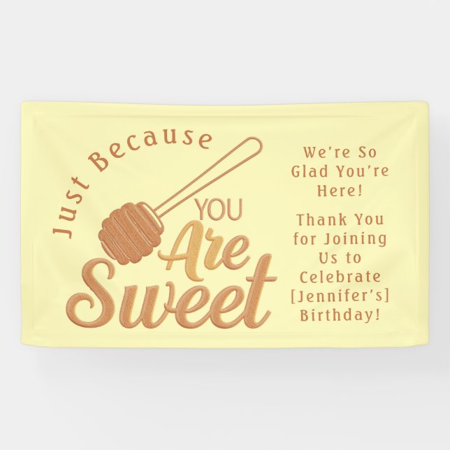 Sweet Bee Birthday Sign Rustic Party Banner (Horizontal)