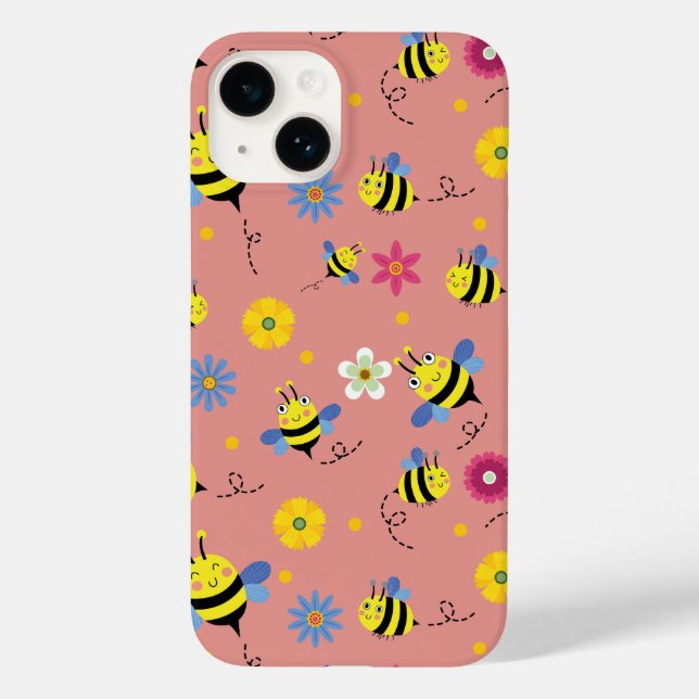Sweet Bee Blossom Garden Case-Mate iPhone 14 Hülle (Rückseite)