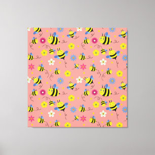 Sweet Bee Blossom Garden Leinwanddruck