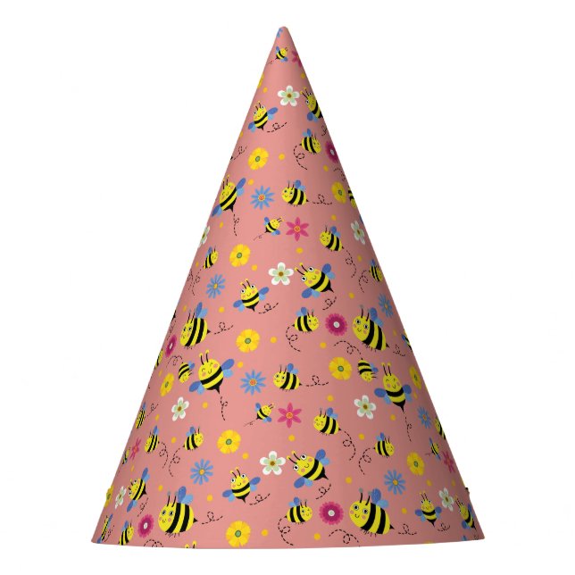 Sweet Bee Blossom Garden Partyhütchen (Vorderseite)