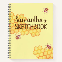 Sweet Bee Honeycomb Custom Sketchbook Notizbuch