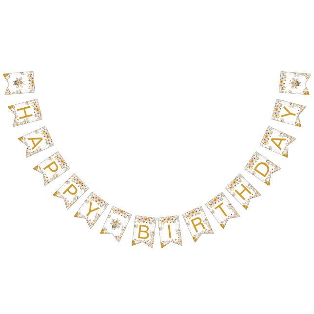 Sweet Bee One First Birthday Banner (Alle)