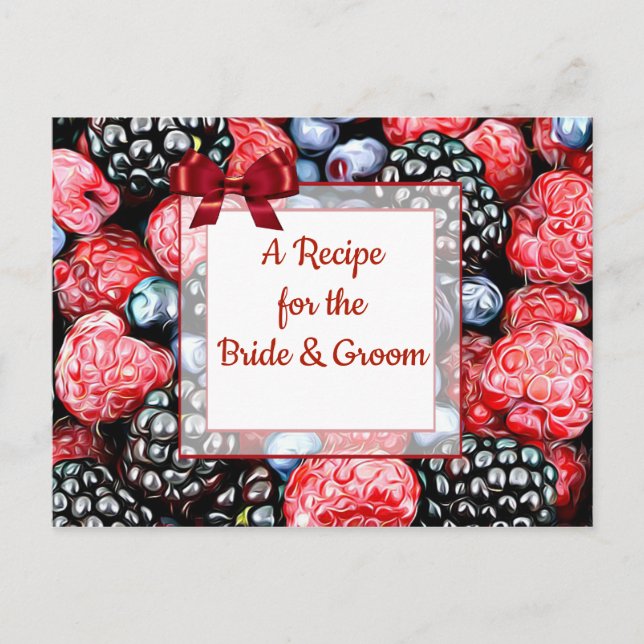 Sweet Berries Wedding Recipe Card Postkarte (Vorderseite)