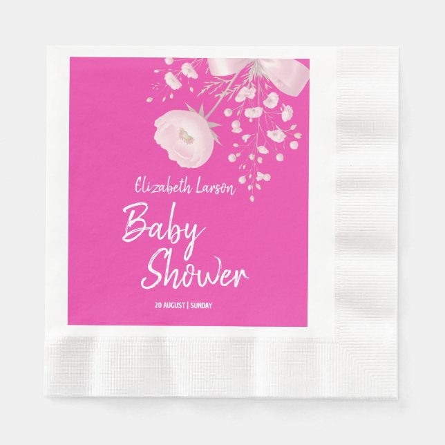 Sweet Berry Color Wild Blume Baby Shower Serviette (Vorderseite)